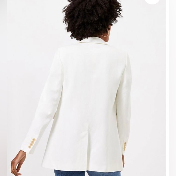LOFT Women’s Fluid Modern Blazer Whisper White Jacket sz 4 - Picture 3 of 13